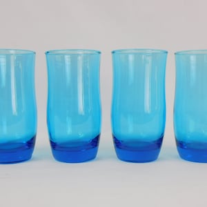 Blue Beverage Glasses, Anchor Hocking Aqua Blue Flair Glass Glassware, Beach House Glassware