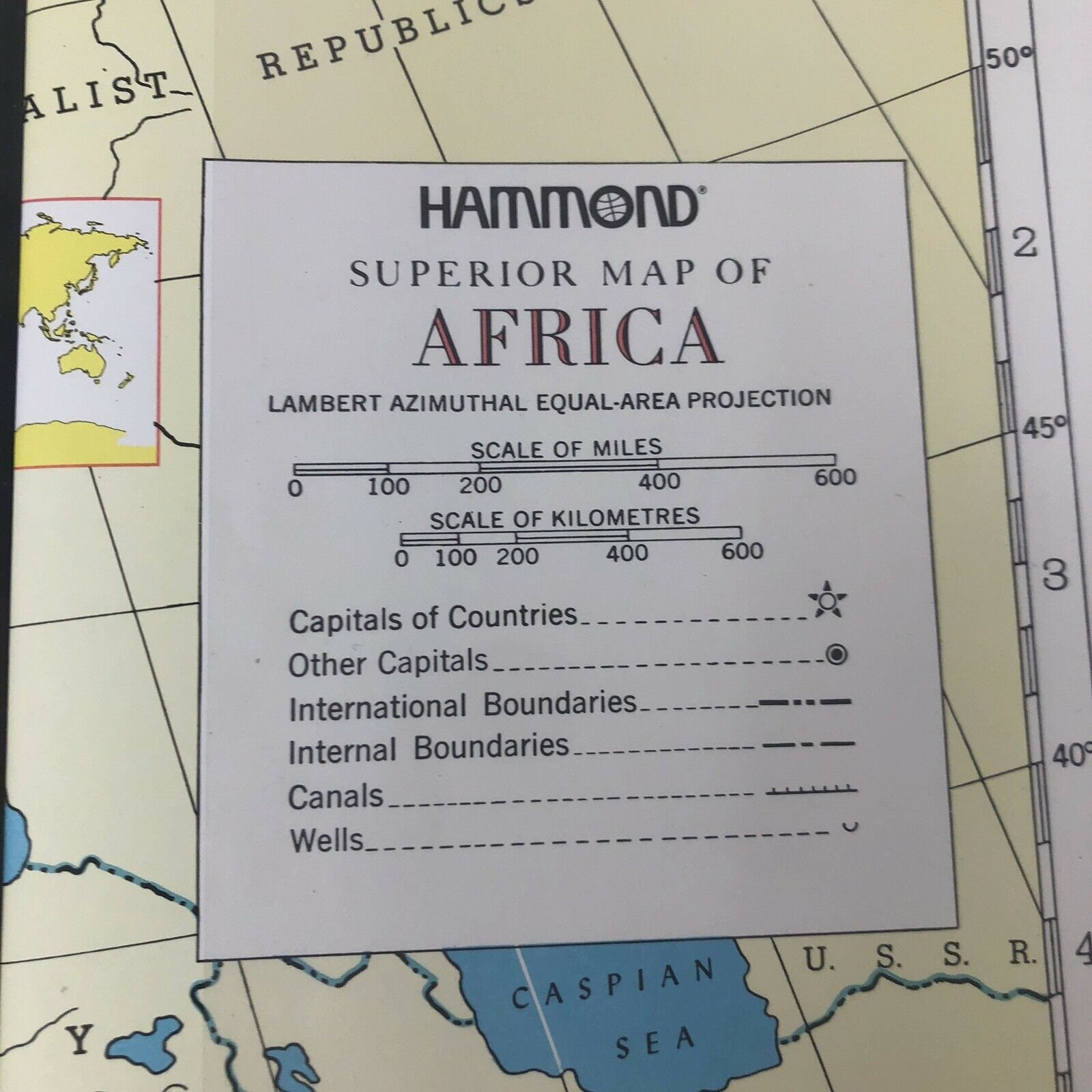 Hammond Maps of the World Eight Full Size 25 X 38 Etsy