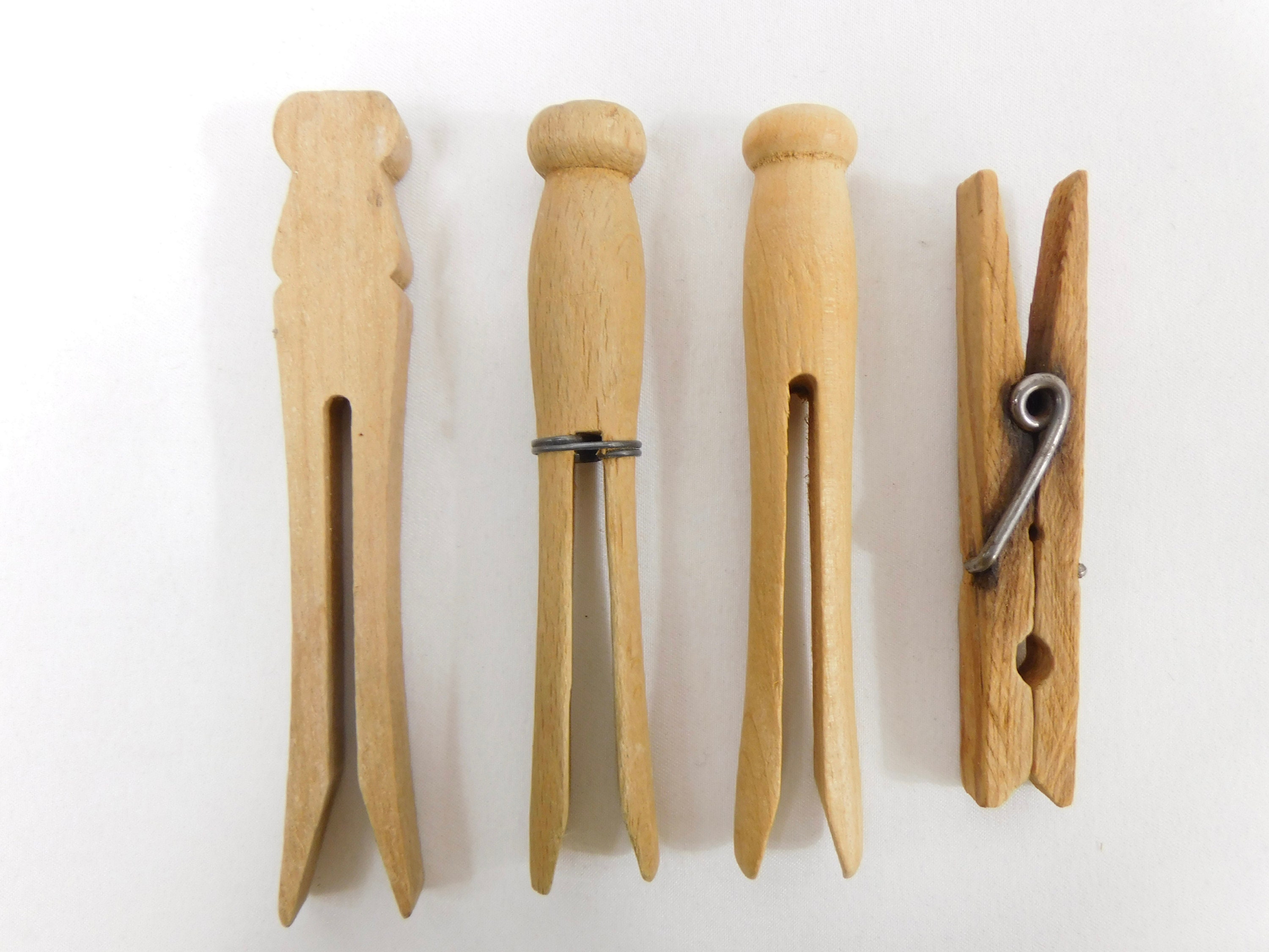 Wooden Clothes Pins - Available Sizes: Large, Medium, Small, Extra Small -  Set of 10