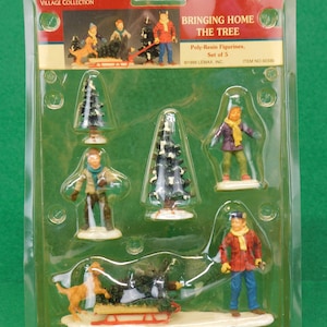 Sold Individually Lemax Village Collection Figurine, Christmas House Accessory, Village People, Residence, Poly Resin Figures YOUR CHOICE Bringing the Tree