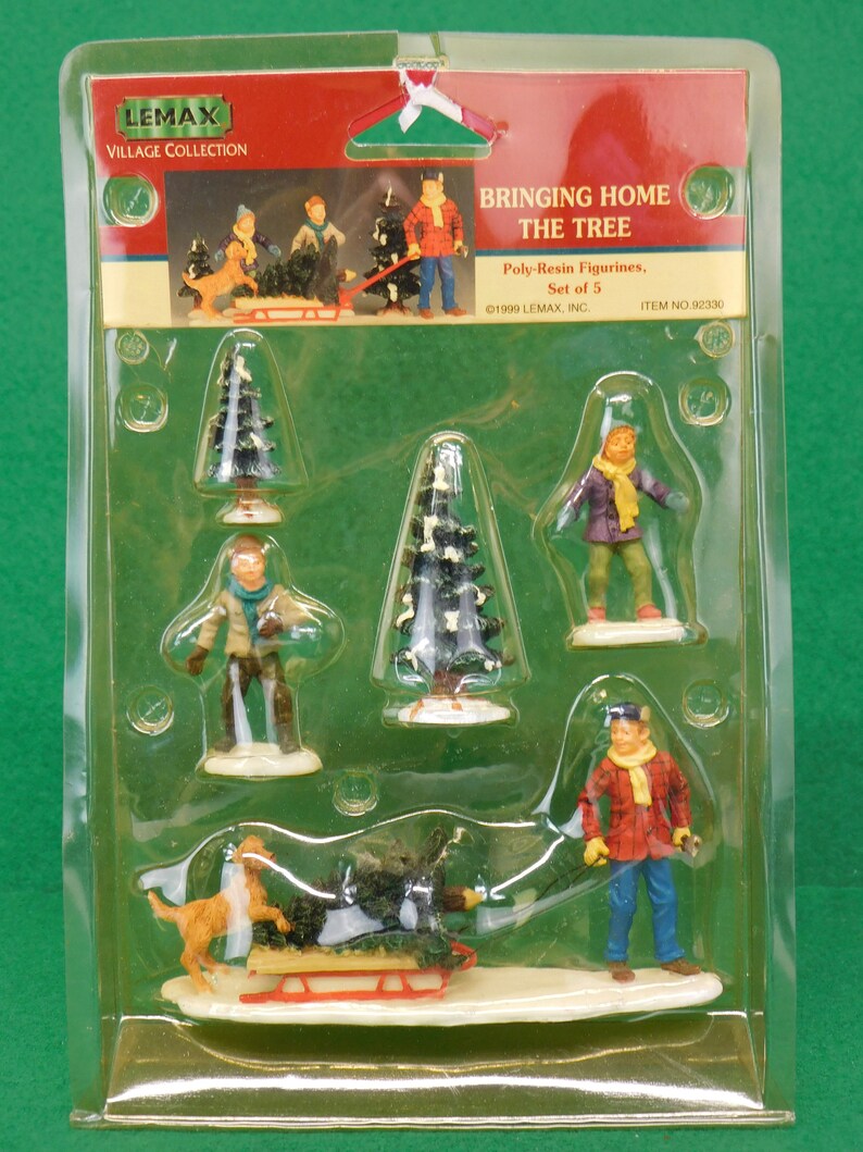 Sold Individually Lemax Village Collection Figurine, Christmas House Accessory, Village People, Residence, Poly Resin Figures YOUR CHOICE Bringing the Tree