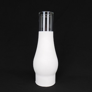 Tall Frosted Glass Shade, Chimney Globe, Hurricane Lamp Shade, 10&quot; tall x 3&quot; Fitter Shade