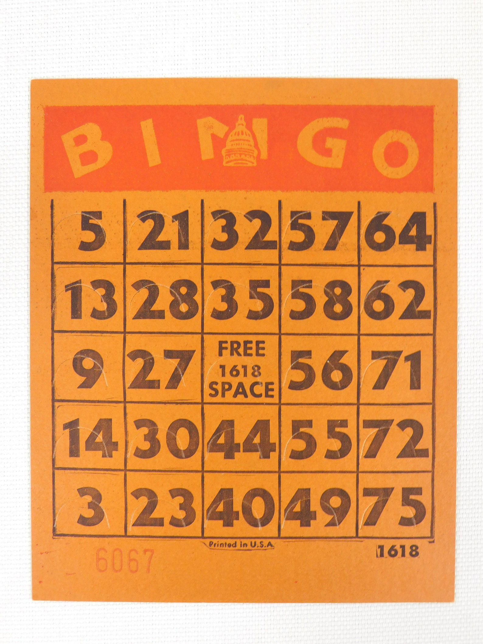 Capitol BINGO Cards Set of 10 Cards Orange and Red BINGO Etsy