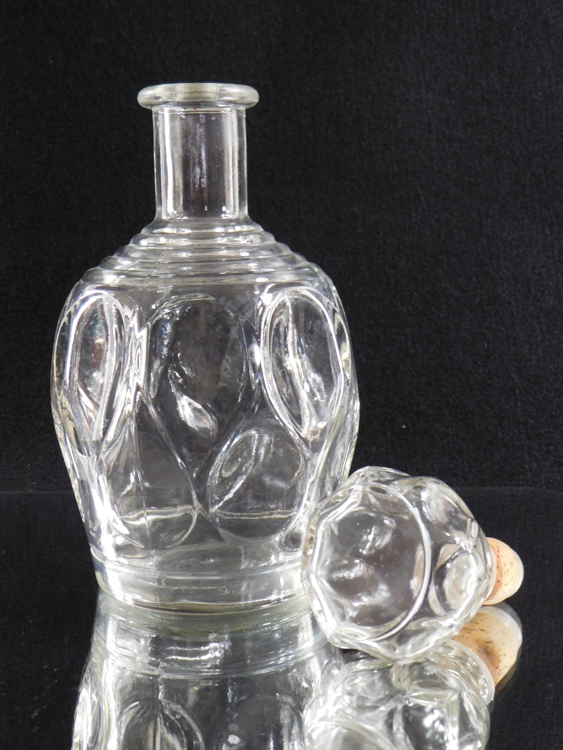 Vintage Liquor Bottle Decanter Clear Glass Decanter Whiskey Etsy