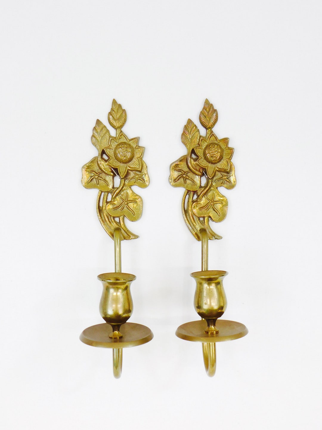 Gatco Solid Brass Candle Holder Wall Sconce Hollywood Etsy