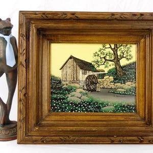 アメリカンヴィンテージ絵画　H.HARGROVE キャンパス地　セリグラフ Authentic Original H. Hargrove Serigraph on Canvas Old