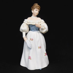Victorian Lady with Feather Porcelain Figurine, Home Interiors Belle of the Ball, Shall We Dance, Figurine HOMCO 1463