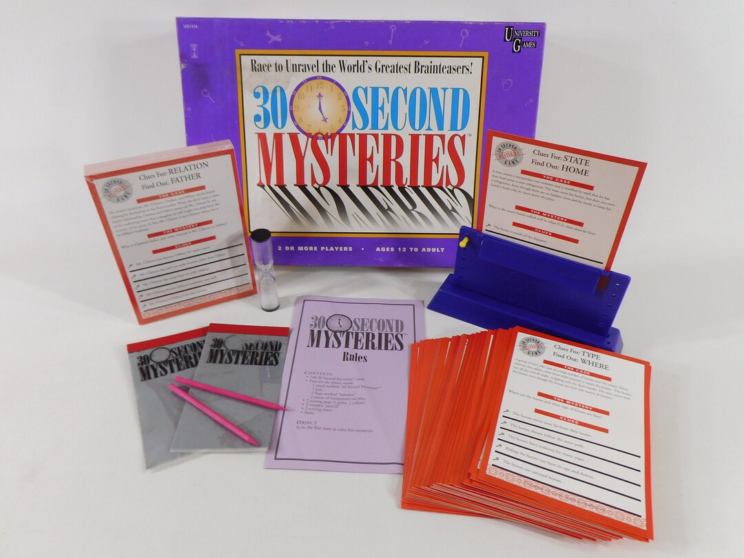 30 Second Mysteries Board Game, Race to Unravel the World's Greatest