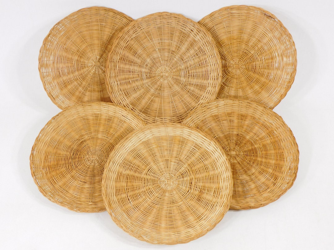 Wicker Paper Plate Holders Picnic Plate Holders Rattan Etsy