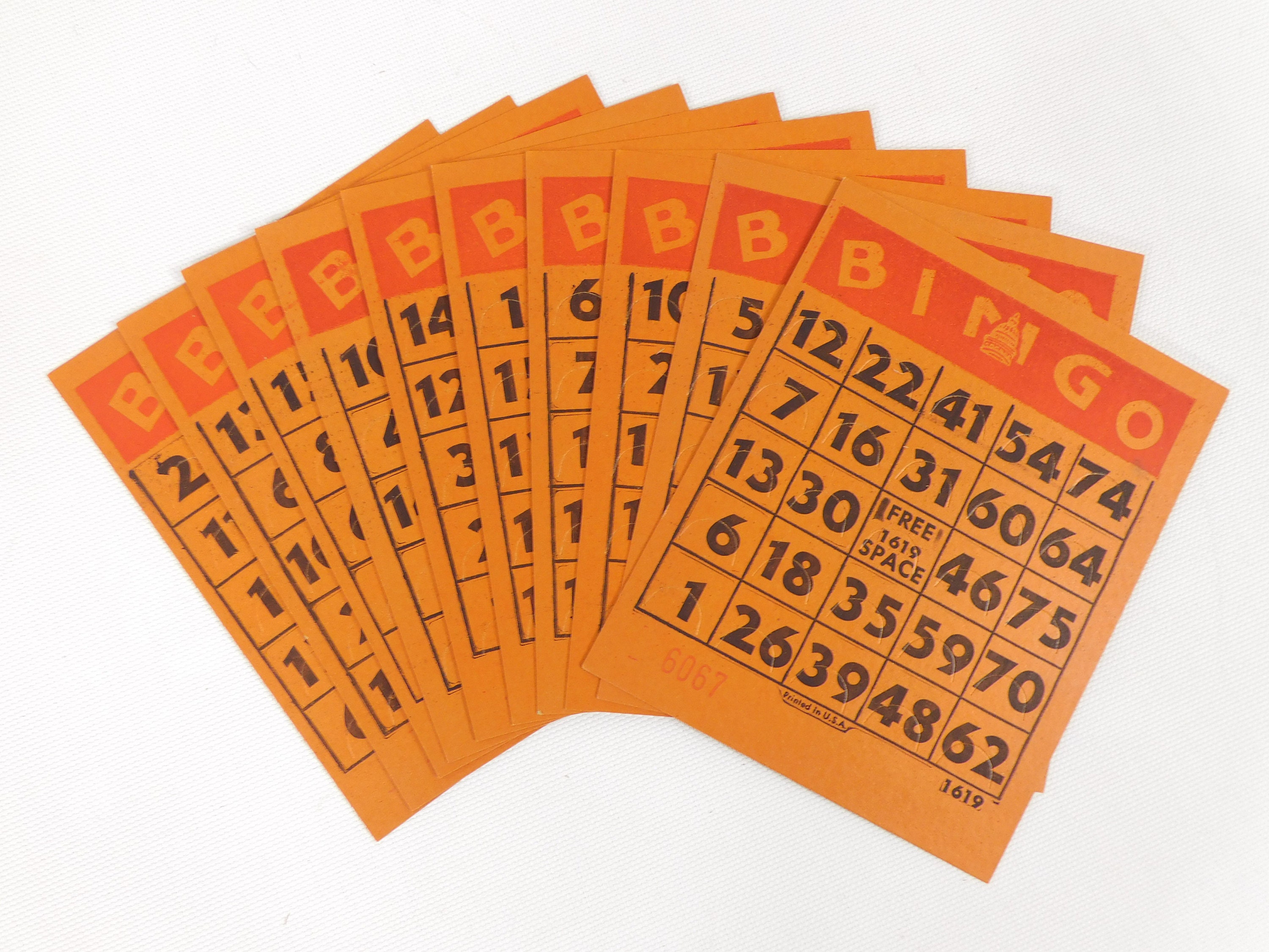 Capitol BINGO Cards Set of 10 Cards Orange and Red BINGO Etsy