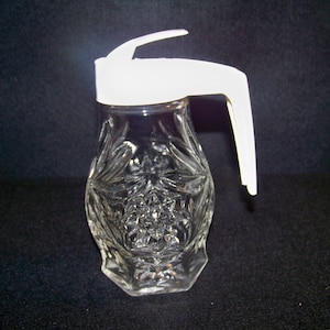 Vintage Syrup Dispenser Anchor Hocking Syrup Pitcher Clear Glass Starburst