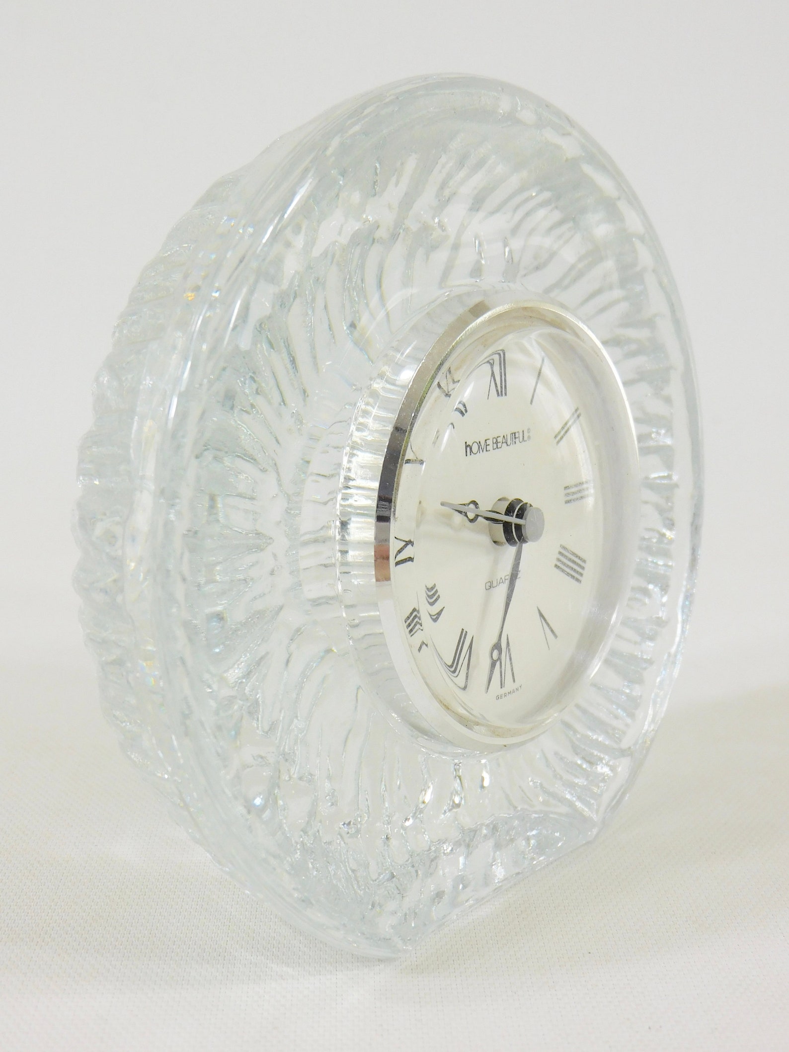 Vintage Home Beautiful Lead Crystal Glass Quartz Clock Made in Etsy