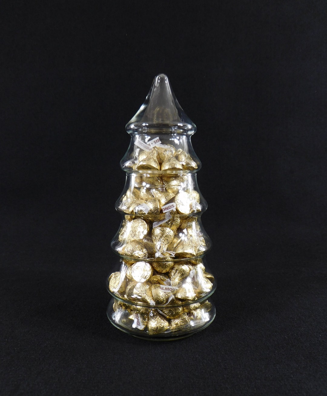 Glass Christmas Tree Candy Jar Shaped Apothecary Jar, Holiday