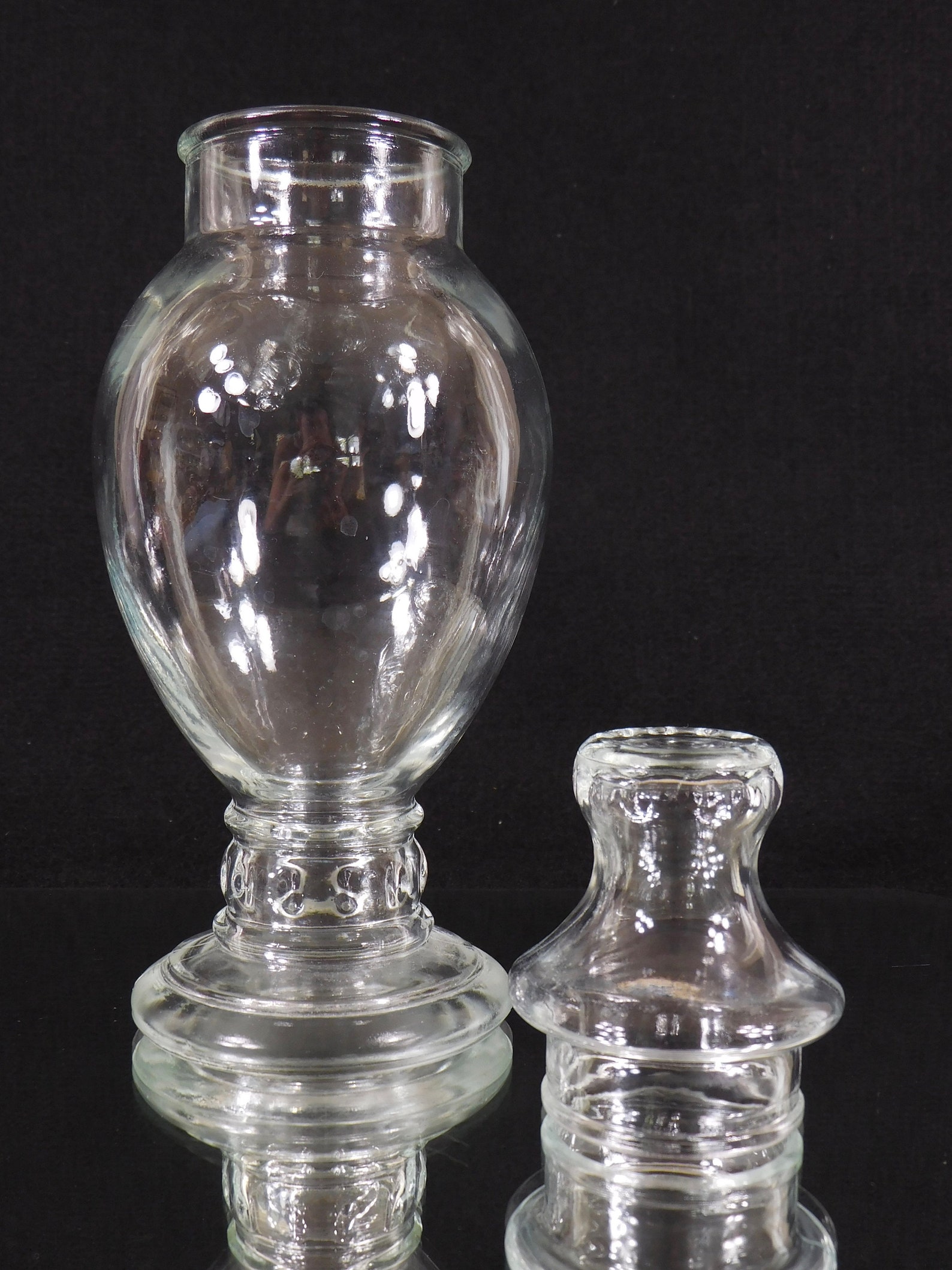 Set of 2 Dakota Tiffin Glass Apothecary Jars Candy Jar with | Etsy