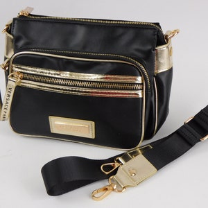 Versace parfums bag black and gold sale