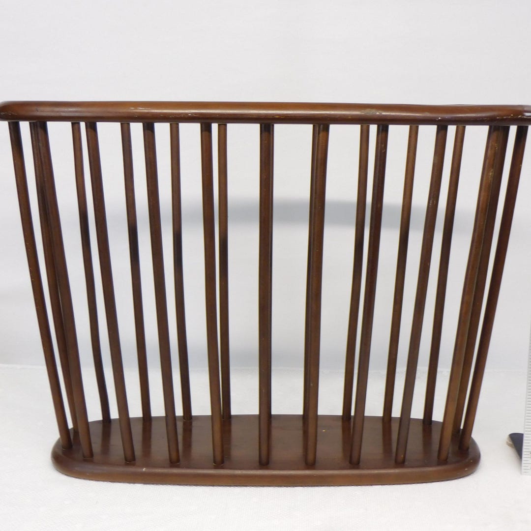 Vintage Wood Magazine Rack Oval Wood Doll Rod Mid Century Modern Mod ...