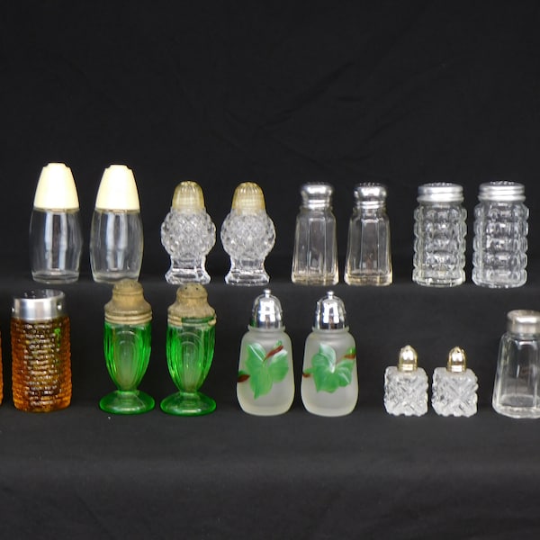 Vintage Salt and Pepper Shakers, Clear Glass, Textured Glass, Variety of Styles to Choose From