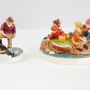 Sebastian Miniatures P W Baston, Panning For Gold, America Remembers Family Fishing, Collectible Figurines, Excellent Condition
