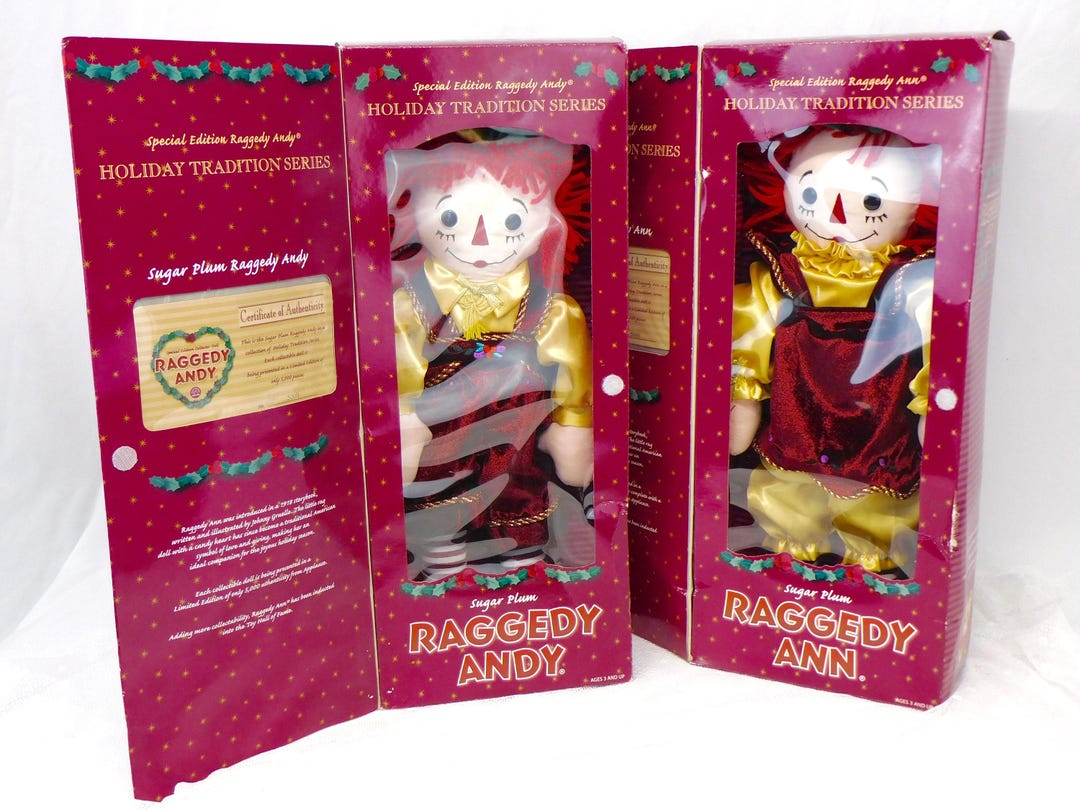 Raggedy Ann and Andy Dolls Christmas Sugar Plum Series From