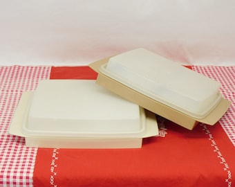 Vintage Tupperware Deviled Egg Carrier with Storage Trays, Cream or Brown YOUR CHOICE Holds 16 Deviled Eggs