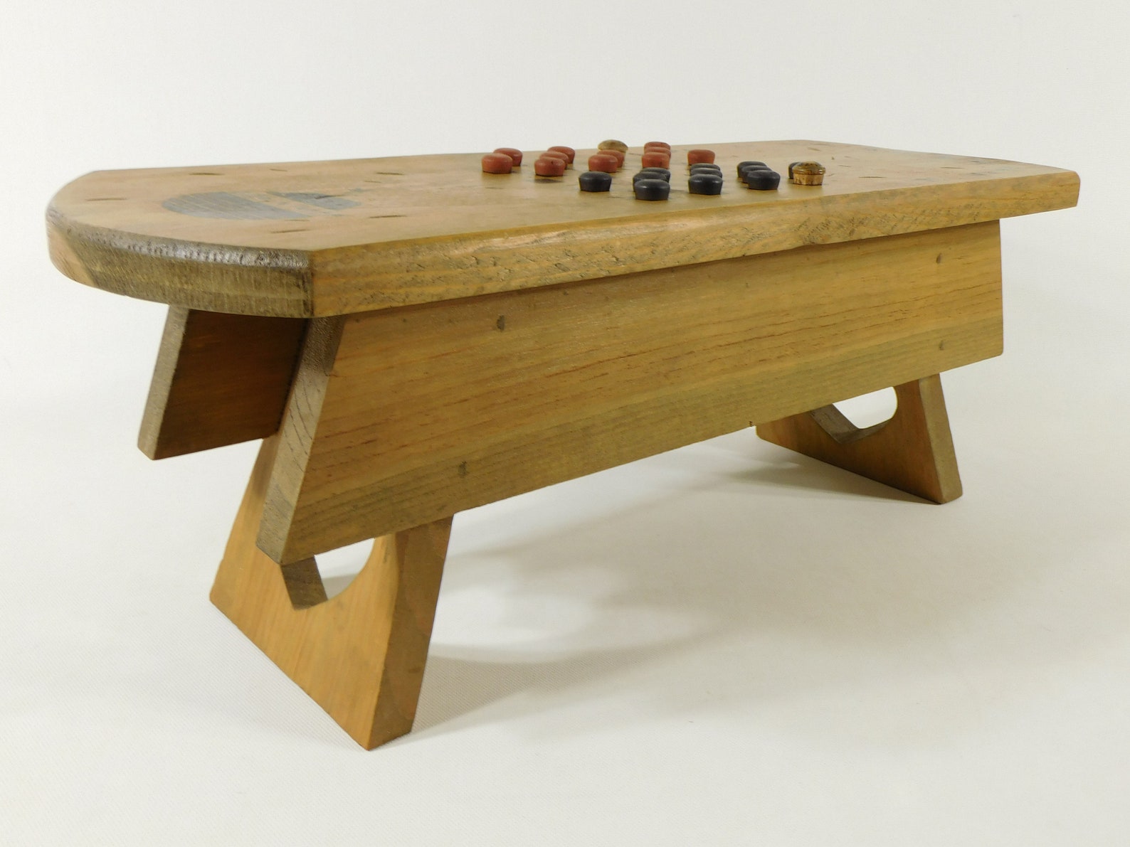 Handmade Checker Game Table With Storage Wood Stool With Etsy