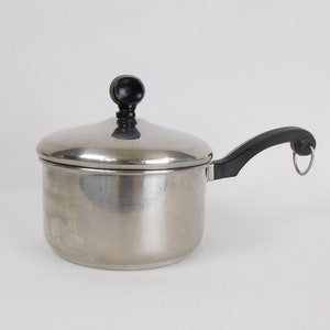 Vintage Farberware, 1 Quart Saucepan, Stainless Steel, Aluminum Clad, Cooking Pot, Yonkers NY image 9