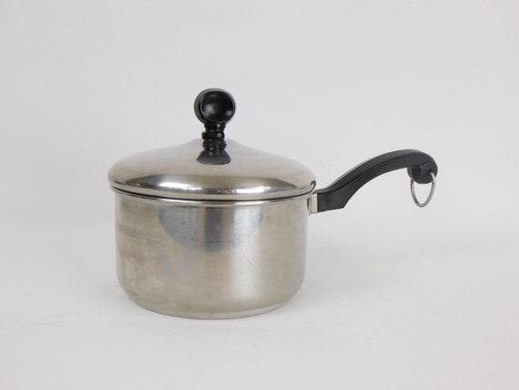 Vintage Farberware, 1 Quart Saucepan, Stainless Steel, Aluminum Clad,  Cooking Pot, Yonkers NY 