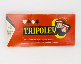 Vintage Tripoley Crown Edition, Includes Chips, Cards and Deluxe Layout, Tripoley 1961, Tripoley Card Game, Vintage Tripoley