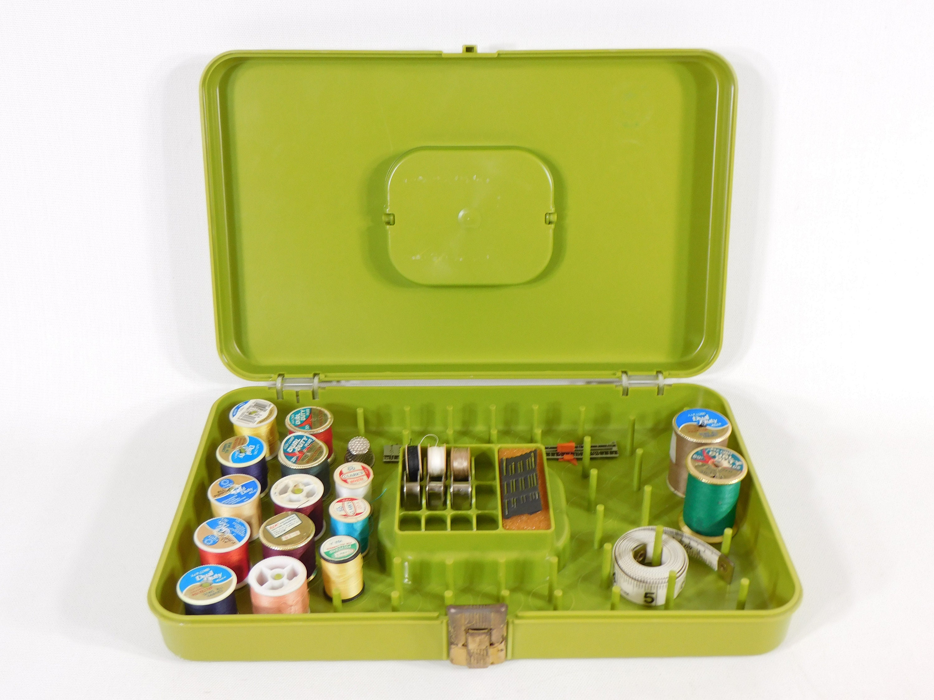 Vintage Wilson Sewing Box Thread Box Lime Green Holds 48 Etsy