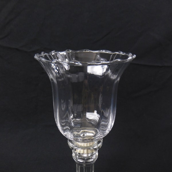 Clear Votive Cup, Candle Holder, Ribbed Sides