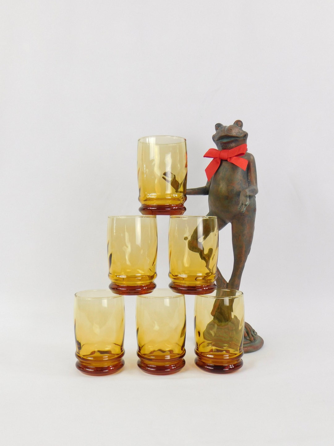 Vintage Libbey, Amber Glass Tumblers, Drinking Glasses, Libby Glass