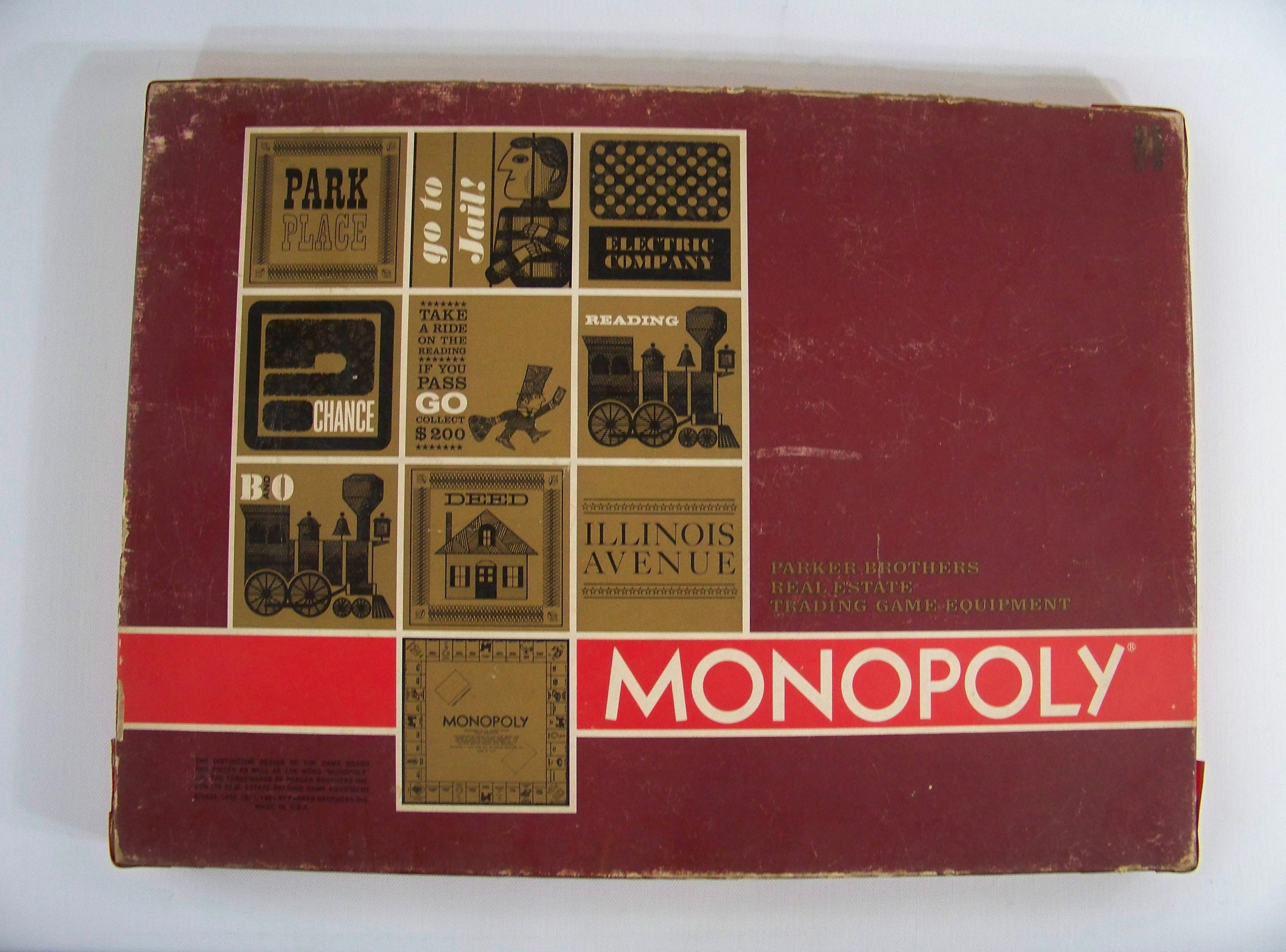 Vintage Monopoly Monopoly Board Game 1964 Big Red Box - Etsy