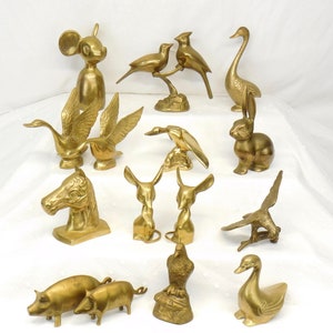 Brass Animals Wildlife Collectible Brass Figurine Animal Statue YOUR CHOICE