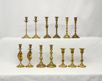 Aged Brass Candleholders Your Choice Assorted Styles to Choose From Pairs or Set