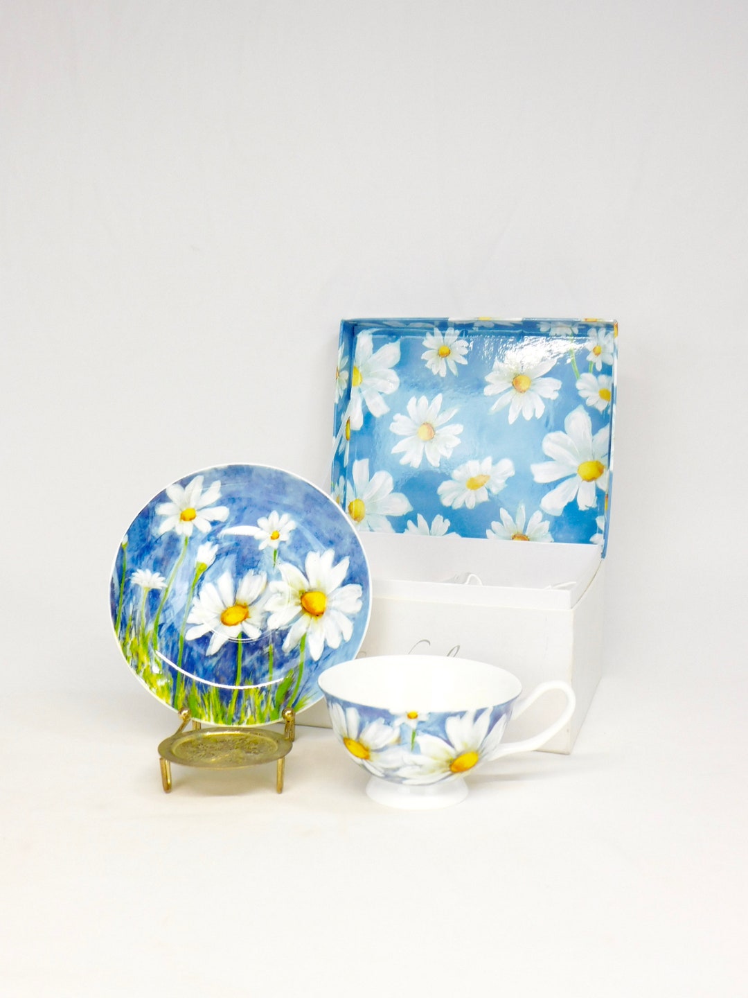 Daisy Fine Bone China Tea Cup and Saucer Box Set by Stechcol Etsy