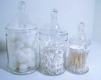 Assorted Sizes, Apothecary Jar, Candy Bar,  Candy Jar, Clear Glass Canister, Your Choice of Size, Display Jar, Storage Jar, Kitchen Jar