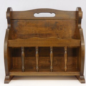 Wood Magazine Rack From Leick Furniture, Mahogany Finish, Spindle ...