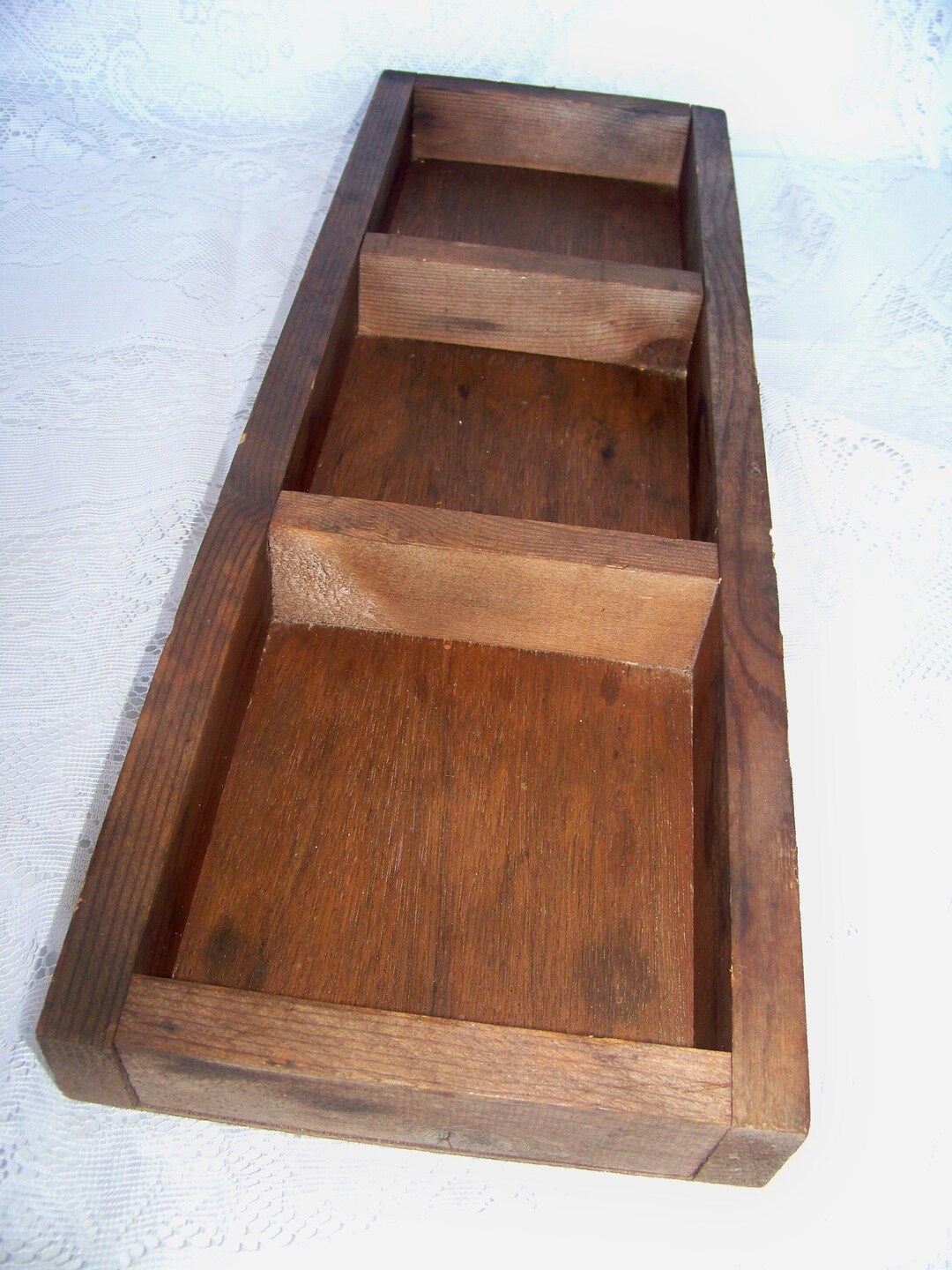 Wood Sorting Tray Wooden Box Tray Old Wood Centerpiece Etsy