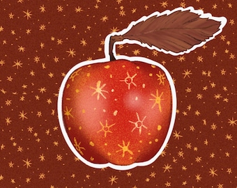 Awpensive’s ’Fantastic Mr Fox’ Starry Apple Sticker