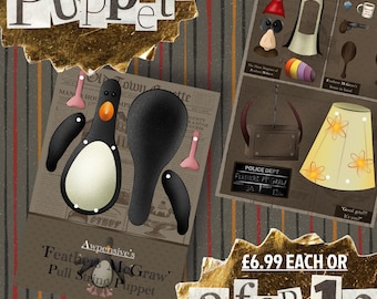 Awpensive’s ‘Feathers McGraw’ Pull String Puppet / Paper Doll