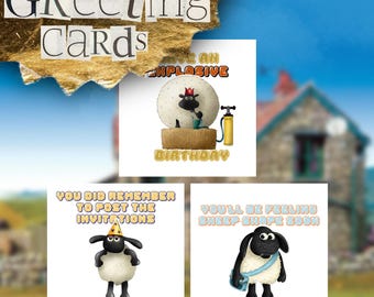 Awpensive’s Shaun Sheep Greeting Cards