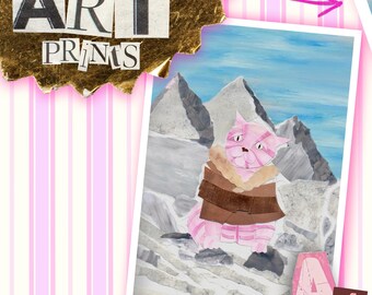 Awpensive’s ’Bagpuss Collection’ A4 Bagpuss Cat Collage Art Print