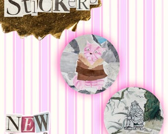 Awpensive’s Bagpuss Circular Stickers