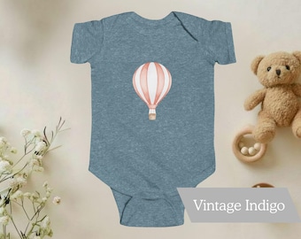 Hot Air Balloon Baby Onesie, Baby Shower and Newborn Gift, Soft Pastel Baby Gift, Baby Neutral, The Adventure Begins