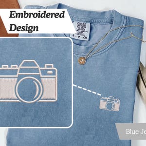 Besticktes Kamera Tshirt, Comfort Farben Shirt | Kamera T-Shirt, Fotografie Geschenk, Kamera Liebhaber T-Shirt, benutzerdefinierte Fotograf Shirt, minimales T-Shirt