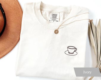 Embroidered Espresso Tshirt, Comfort Colors Shirt | Embroidered Coffee Shirt, Cozy Coffee Shirt, Barista Aesthetic Tee, Espresso Lover Gift
