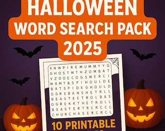 Halloween Word Search | Spooky Puzzle Activity (Instant PDF Download)