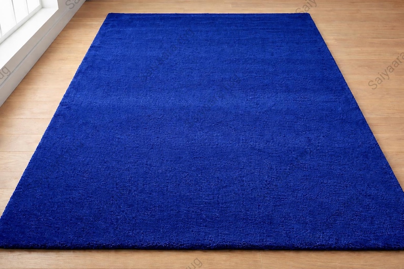 Solid Blue Rugs Royal Blue Solid Area Rug | Modern Minimalist Carpet | Soft Plush Floor ...