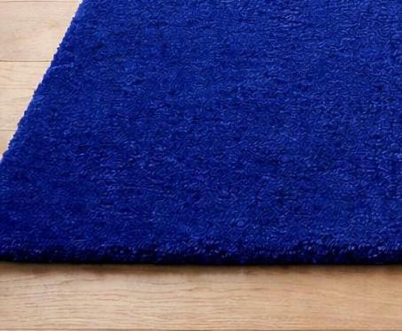 Vibrant Blue Rug Royal Blue Solid Area Rug | Modern Minimalist Carpet | Soft Plush Floor ...