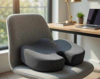 Ergonomic Memory Foam Seat Cushion, Pain Relief Coccyx Hip Support